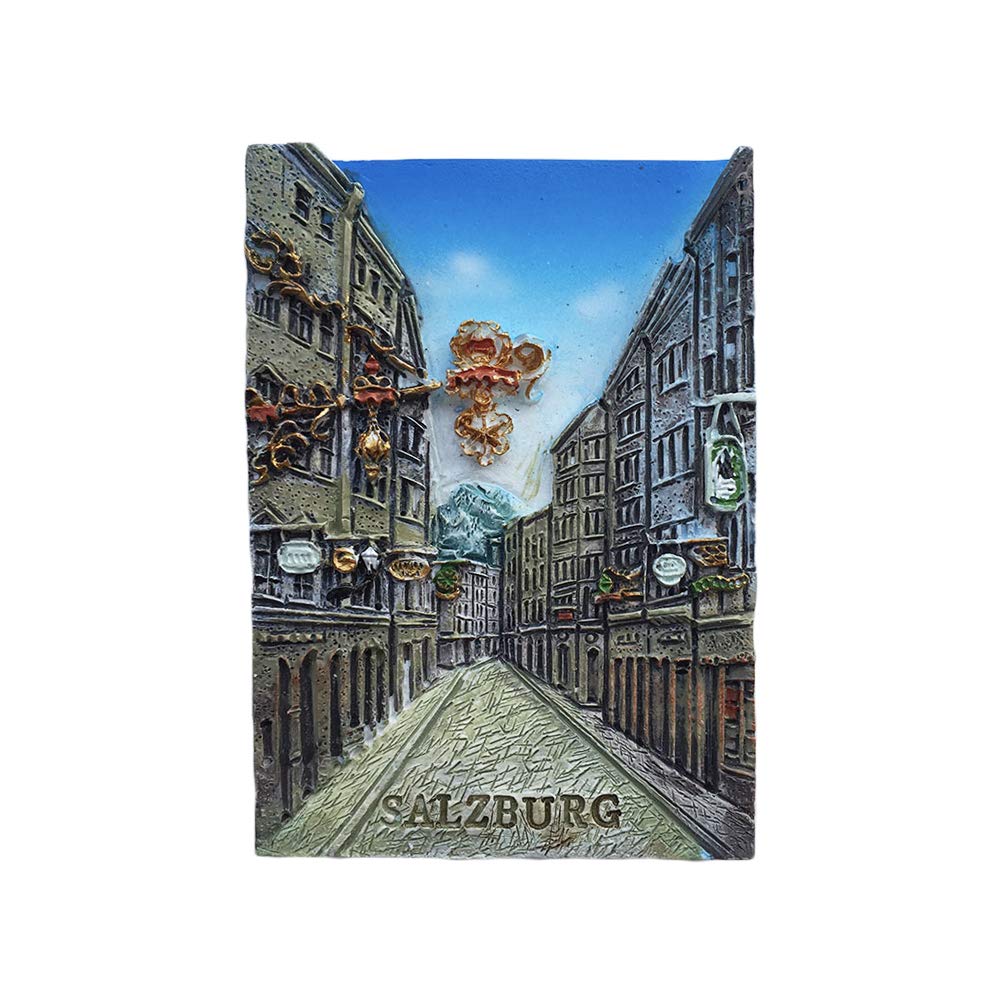 Wedarego Salzburg Austria 3D Refrigerator Magnet Souvenir Handmade Resin Craft,Salzburg Fridge Magnet Collection Gift Magnetic Sticker Home Kitchen Decoration