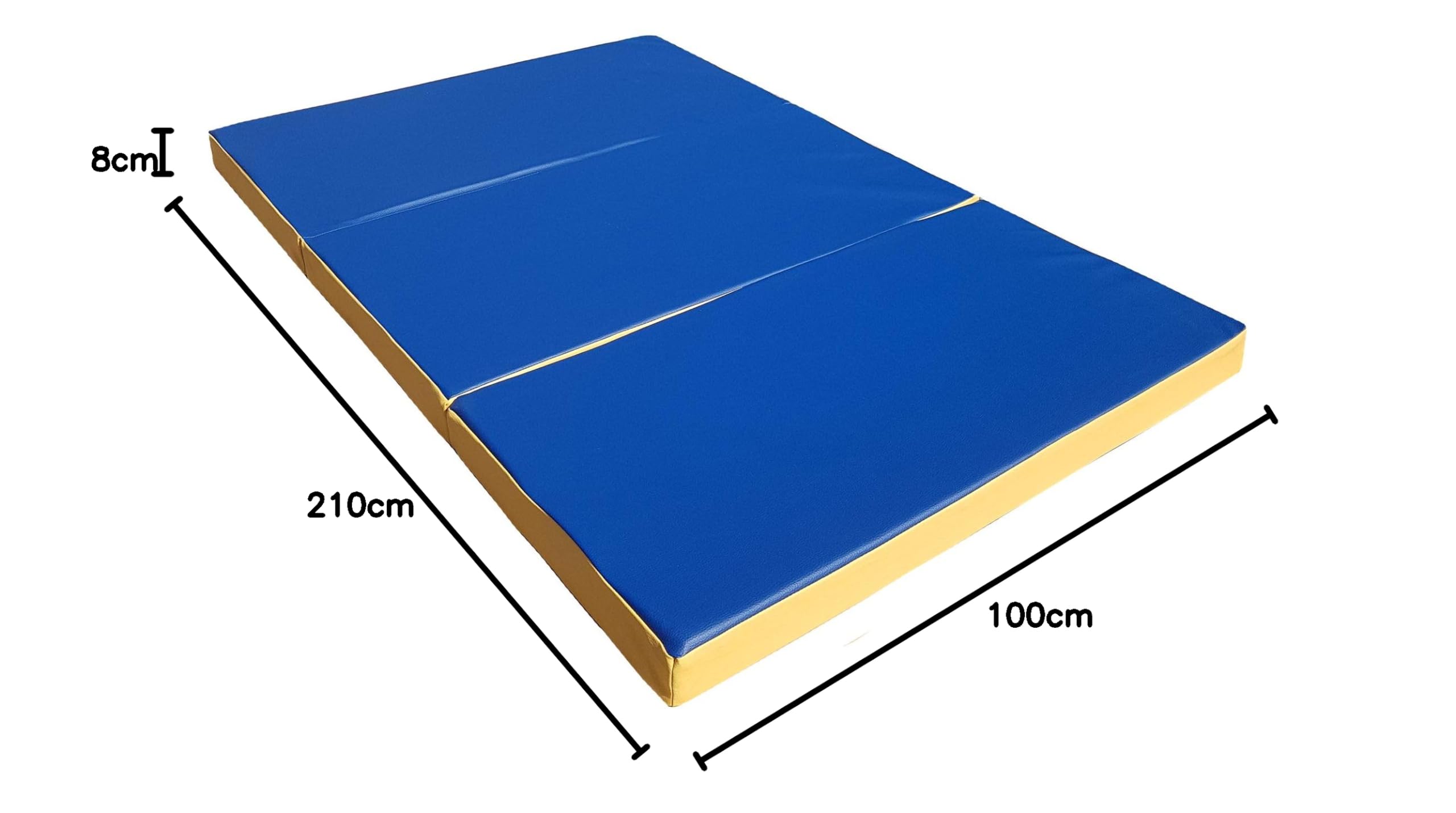 NIRO Tappetino pieghevole da ginnastica, 210 x 100 x 8 cm, per ginnastica, fitness, sport, impermeabile, tappetino protettivo e letto degli ospiti in un unico