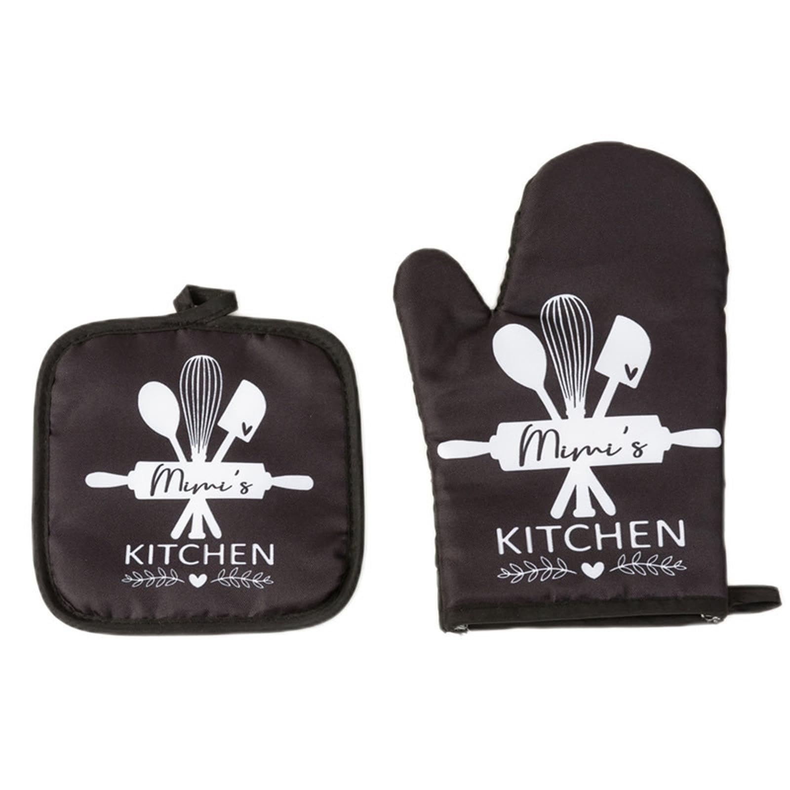 YROHGKPN Kitchen Microwave Insulation Gloves with Mat Baking Cooking Oven Mitts Enduring Cooking Oven Mitts