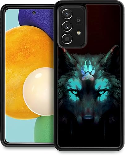 CARLOCA Funda compatible con Samsung Galaxy A53 5G, diseño gráfico de identidad negro espiritual lobo, a prueba de golpes, antiarañazos, para