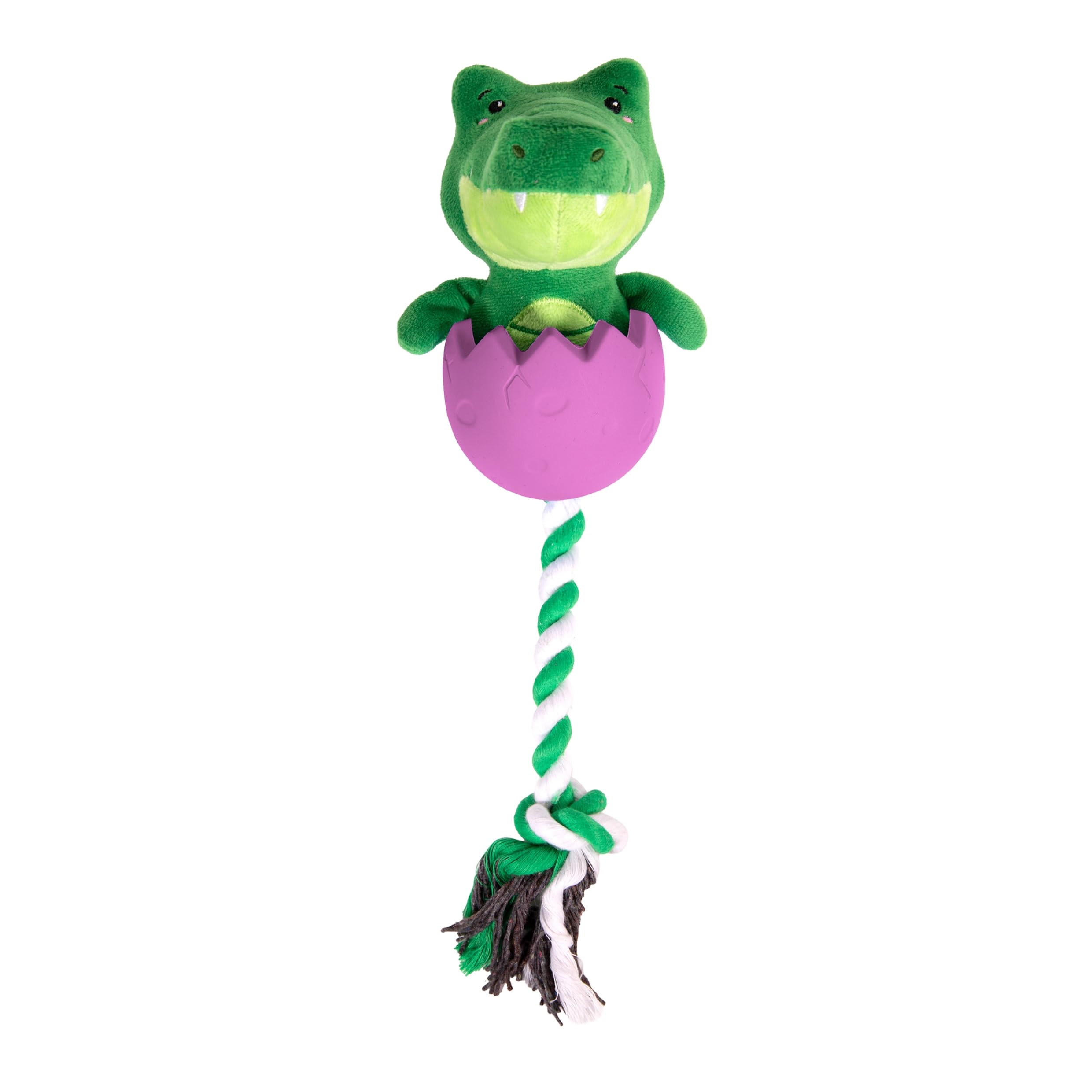 Rosewood 3-In-1 Crocodile Dog Toy – Plush, Rope & Rubber Interactive Dog Toy with Squeaker – Durable Chew, Tug & Fetch Toy for Small, Medium and Large Dogs