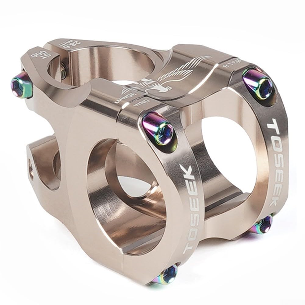 Attacco manubrio corto per bicicletta, 35 mm, CNC, attacco manubrio 31,8 mm, in lega di alluminio, per MTB e bici da strada, 1-1/8" per forcella DH AM Component (viola)