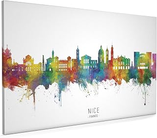 Nice France Skyline Box Canvas Print with City Name -16826
