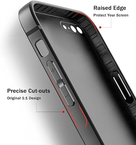 Vista 3 de TENOC Funda para teléfono compatible con iPhone 7 Plus y iPhone 8 Plus, color negro, antihuellas, protector mate para 5.5 pulgadas