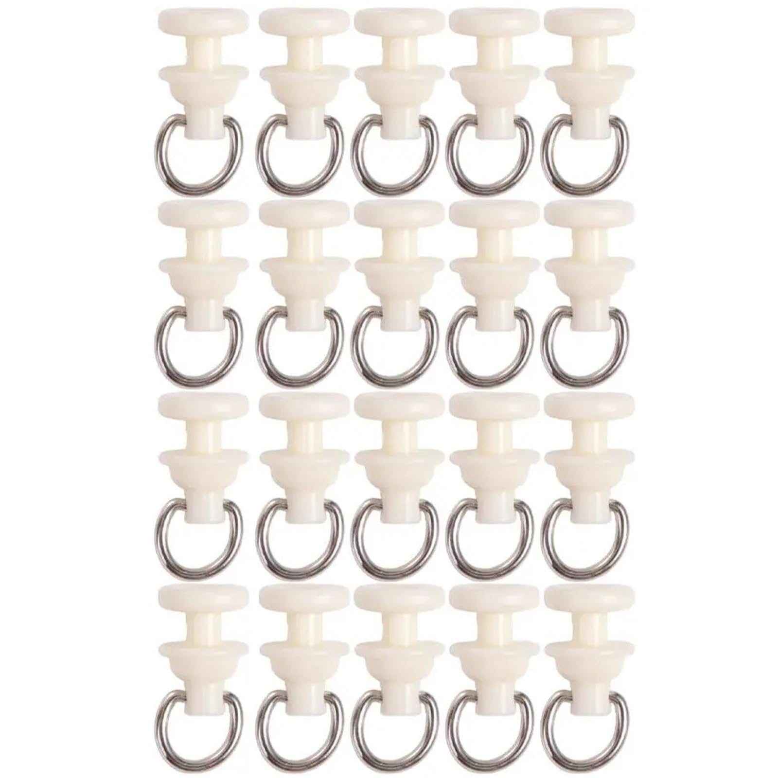 Curtain Track Rollers 20pcs/pack Economic White Curtain Track Pulley Silent Slide Smoothly Hook Roller Plastic Glider Windows