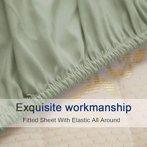 Miniatura 7 de SONORO KATE - Juego de sábanas de microfibra súper suave de 1800 hilos, lujosas sábanas egipcias de 18 de profundidad, para colchón alto,