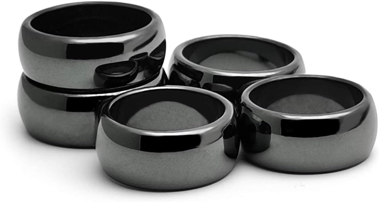 Hematite Stone Ring Collection – Mixed Sizes Unisex Pack, Perfect for Chakra Work, Daily Wear & Gift Giving