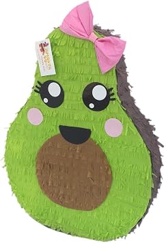 APINATA4U Girly Avocado Pinata with Pink Bow 20"