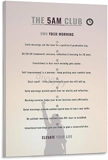 The 5AM Club Summary Poster (2) Canvas Painting Wall Art Poster for Bedroom Living Room Decor 20x30inch(50x75cm) Frame-style