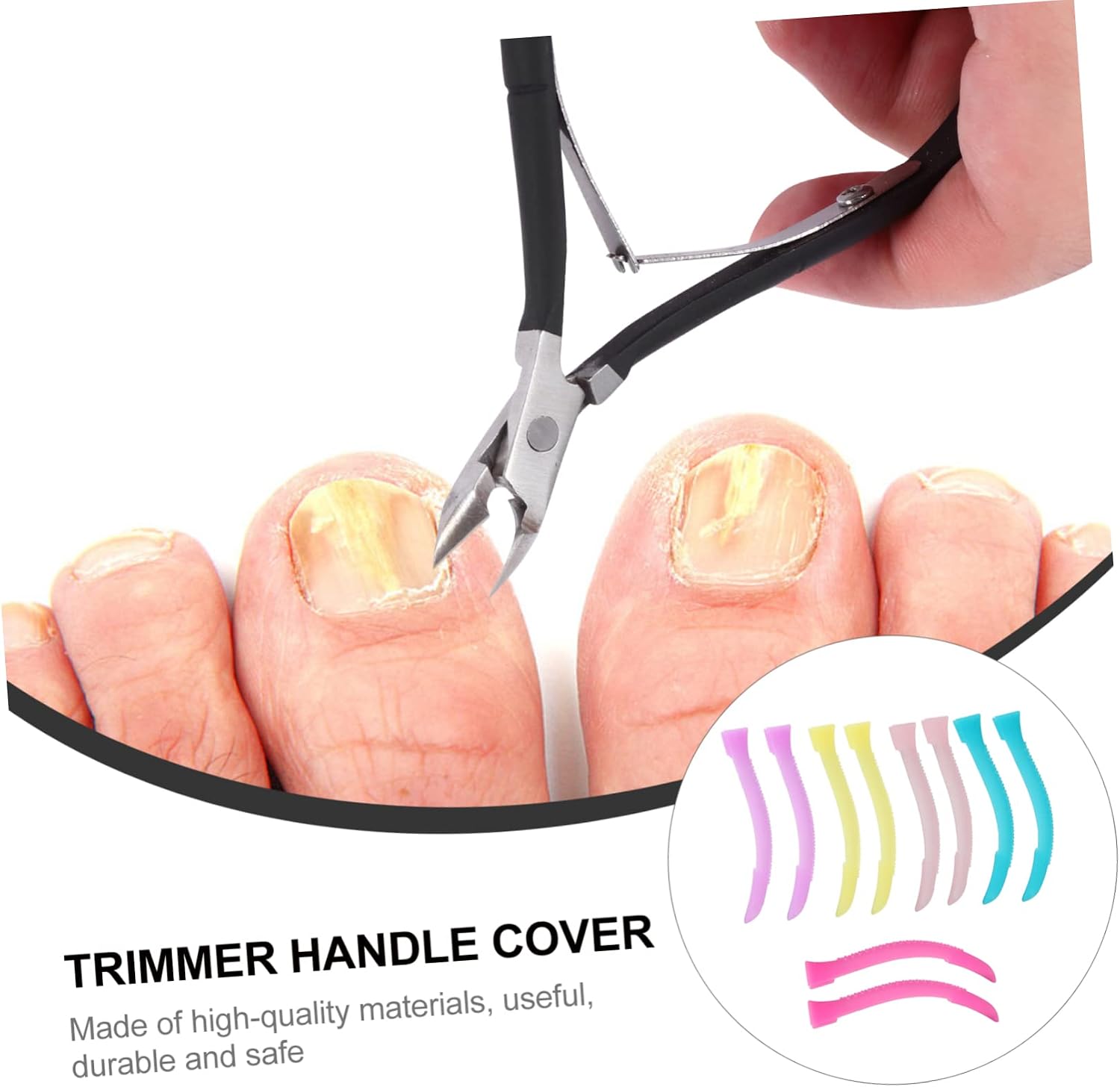 5 Pairs Silicone Manicure Scissors Handle Sleeves Non Slip Cuticle Nipper Covers Portable Nail Trimmer Handle Protection for Precise Dead Skin Cutting Random Color