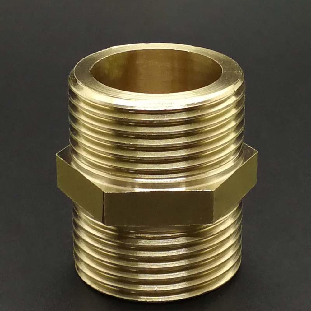 Adaptador de niple hexagonal para tubería de latón 1/8" 1/4" 3/8" 1/2" 3/4" 1" 1-1/4" Rosca macho BSP, G 1,