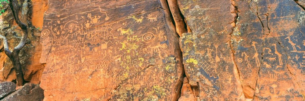 Posterazzi PPI161420L Cave painting V-Bar-V Heritage Site Coconino National Forest Verde Valley Arizona USA Poster Print, 36 x 12