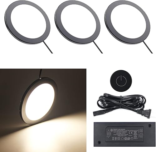 Miniatura 41 de VST Mini panel de iluminación para debajo del gabinete, 3 unidades, 3.94 pulgadas, 12 V, 2.5 W (total 7.5 W) con interruptor de atenuación Paquete