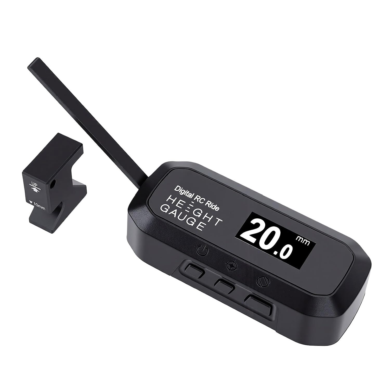 Fafeicy Digital RC Ride Height Gauge, 180 Degree Rotatable 2 to 38mm | ABS Ultra Thin Probe Three Point Calibration System