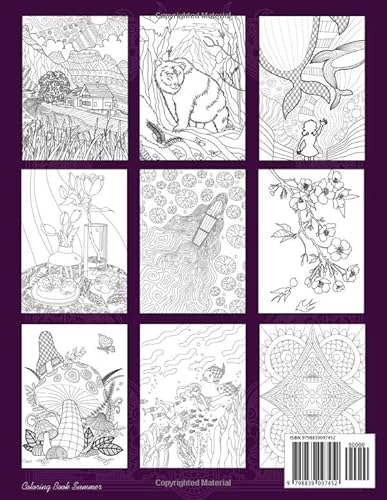 50 Spiritual Garden: Adult Coloring Book for Women Featuring Beautiful and Positive Designs Summer C