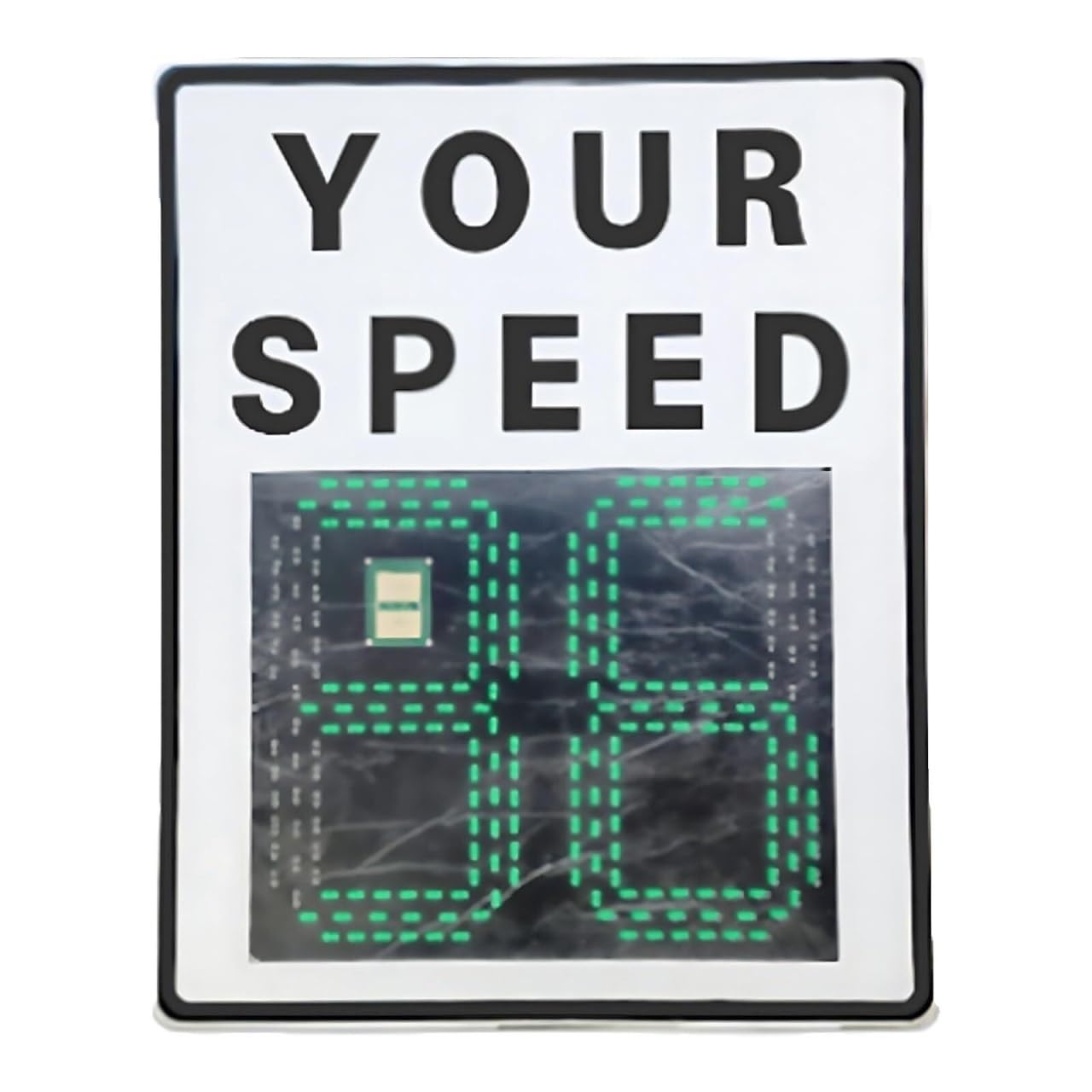 Señal de velocidad con radar solar, 61 x 89 cm (24" x 35"), resistente al agua IP65, para vehículos, ideal para carreteras, calles, escuelas y zonas residenciales.