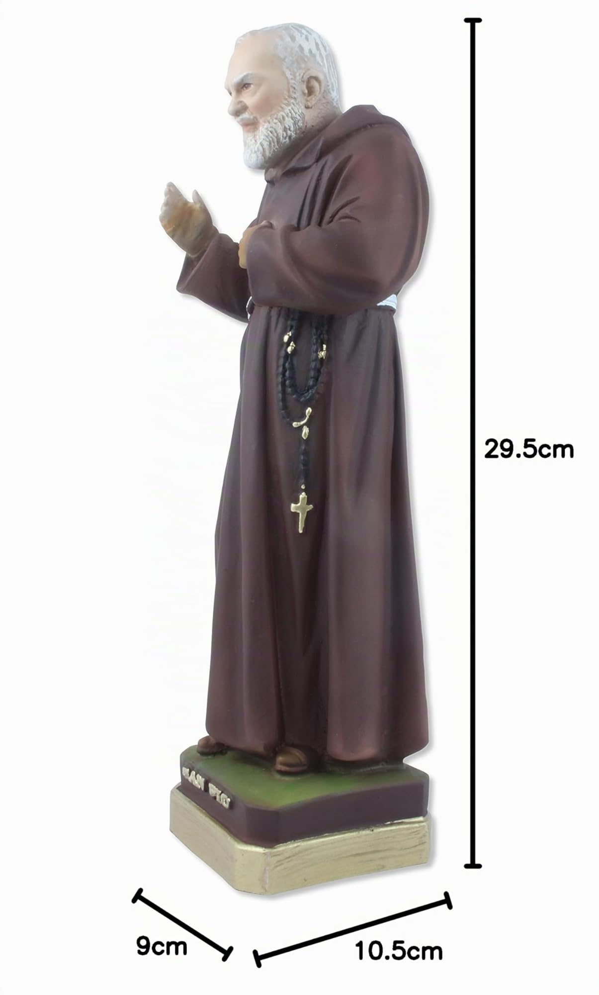 Estatua de San Pío (Padre PIO) de Pietrelcina en Resina cm 30 - Made in Italy