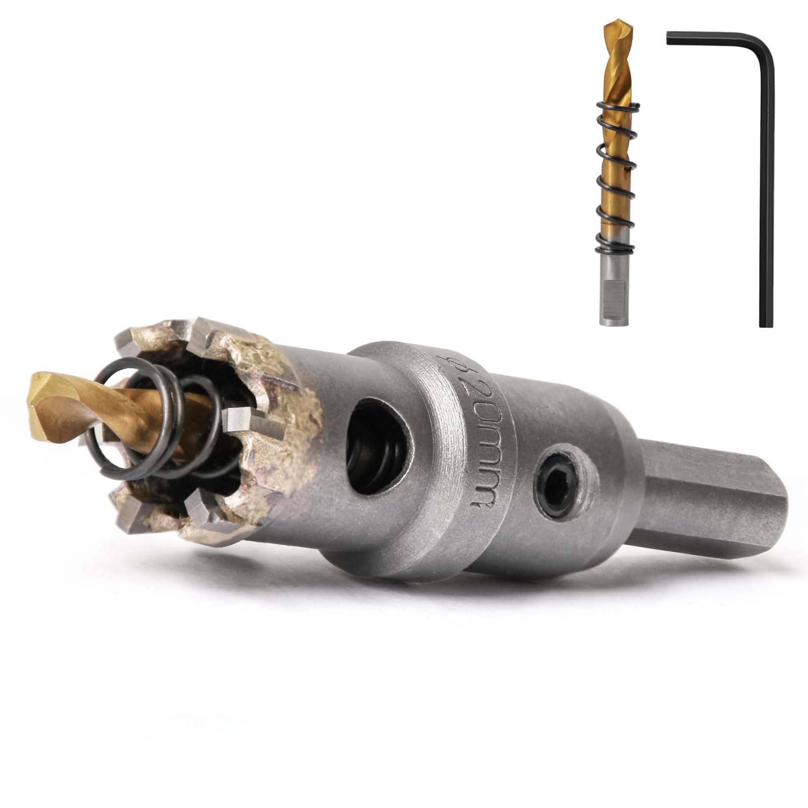 Josaton 20mm TCT Carbide Hole Saw Drill Bit Industrial Grade Heavy Duty Hole Cutter for Metal Alloy, Stainless Steel