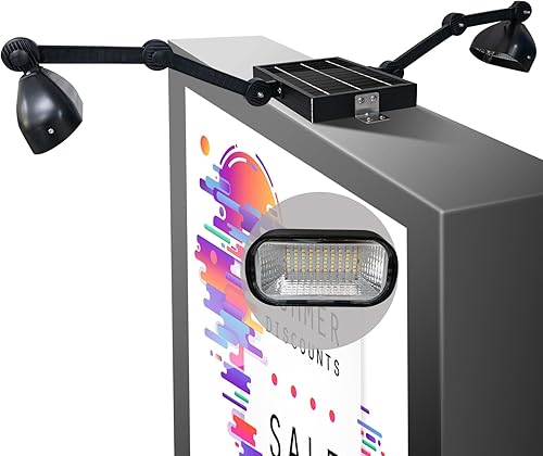 Luces solares para exteriores, 120 LED, funciona con energía solar, 5200 mAh, luces solares comerciales impermeables para letreros inmobiliarios,