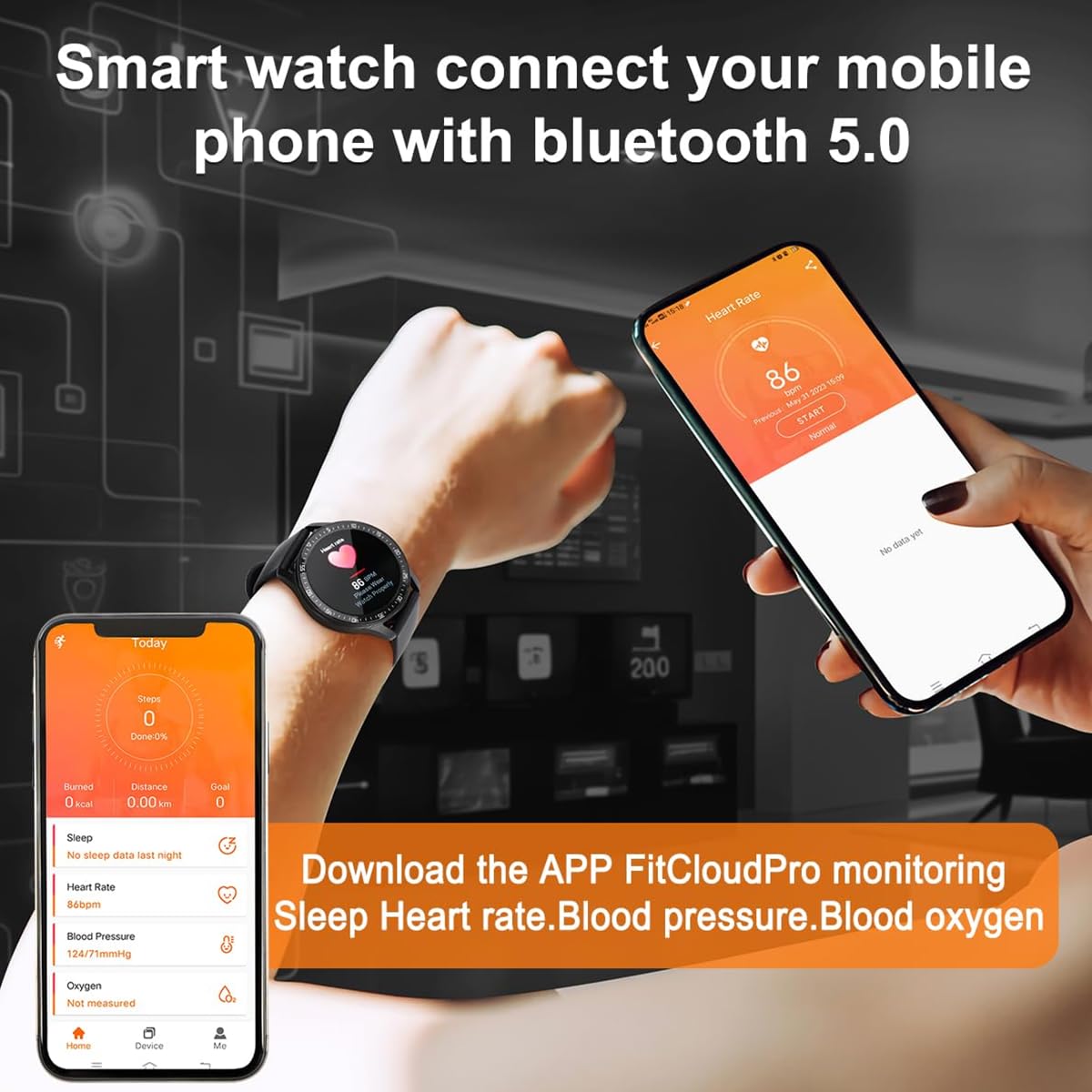 Smartwatch mit Ohrhörern, 3,5 cm runde Fitnessuhr X7, 2-in-1-Bluetooth-Uhr mit Schritt, Kalorien, Schlafmonitor, Herzfrequenz-Blutdruck-Monitor für iOS & Android