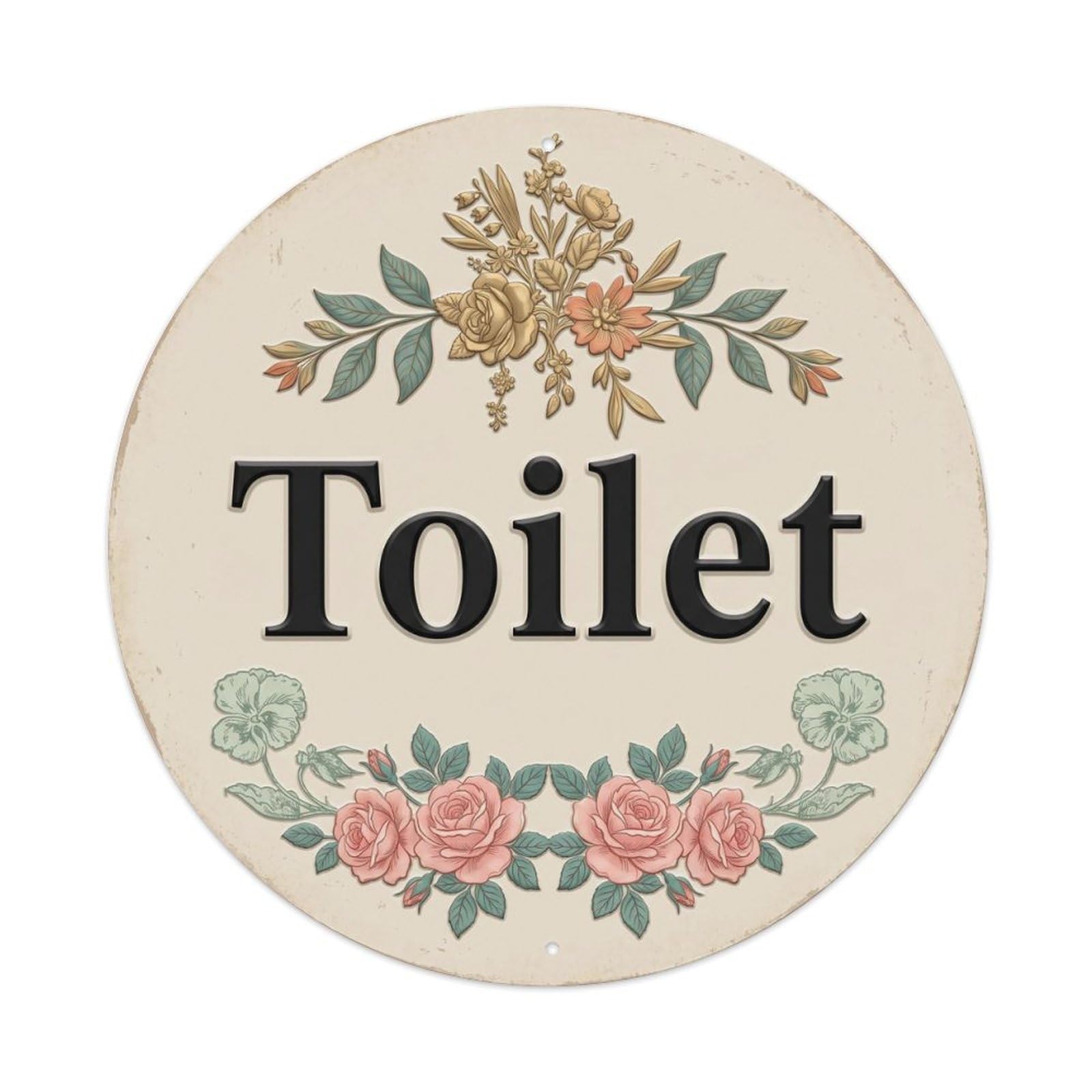 Okahys 8X8inch(20X20cm) Toilet(Wc) Signage Fern Vintage Metal Tin Sign