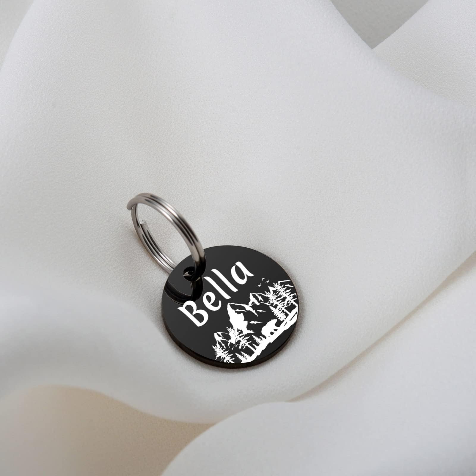 Targhetta Per Cane Personalizzata YEHANTI - Medaglietta In Acciaio Inossidabile Con Incisione Doppia Faccia Per Cani E Gatti (Nero, Grande) - Foto 4