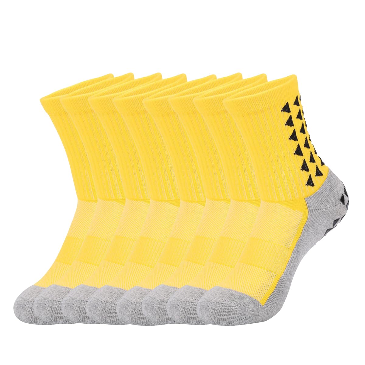 8 pares de calcetines tobilleros con cojín, calcetines deportivos para correr atléticos, calcetines de algodón antiampollas para hombres y mujeres, amarillo, 8 Pares Amarillo, 3-5