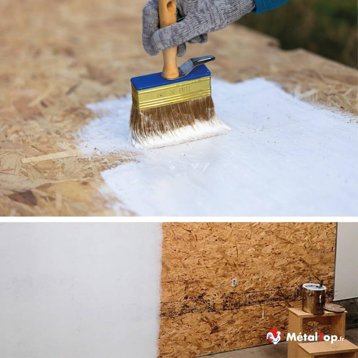 Metaltop - Peinture Osb - Blanc pur - RAL 9010-5 L - Protection renforcée contre l'usure quotidienne, protection longue durée