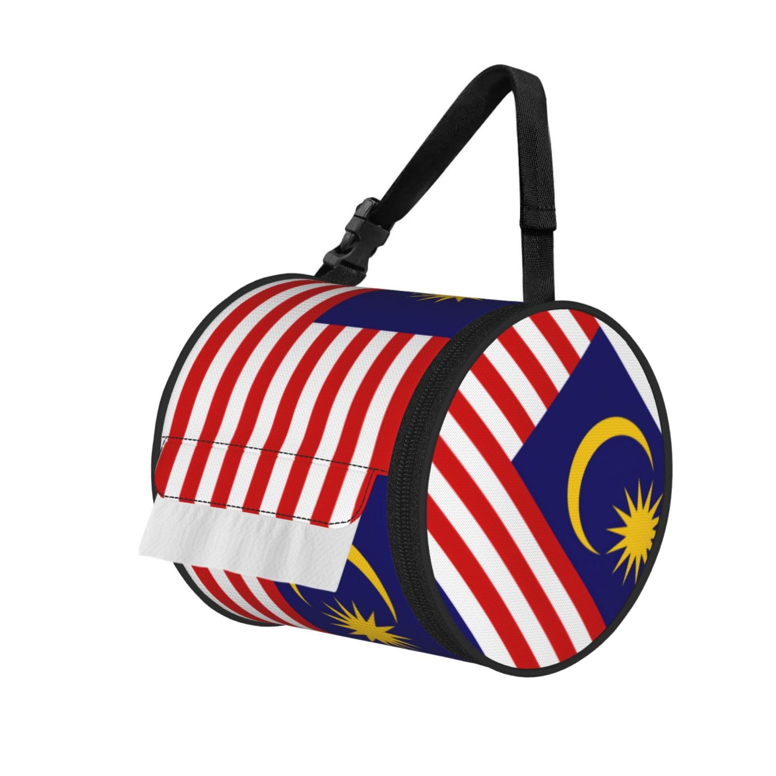 Malaysia Flag Print Fashion Tissues Organizer Box, Hanging Tissue Holder For Purse Coins For Car Office Daily Outing