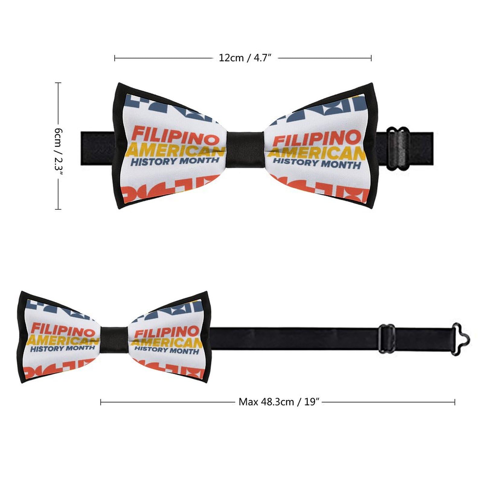 JYYAU Filipino American Heritage Month Bow Tie Adjustable Necktie For Men Business Fashion Pre-tied Tie Neckwear Novelty Accessory For Weddings Party Festival