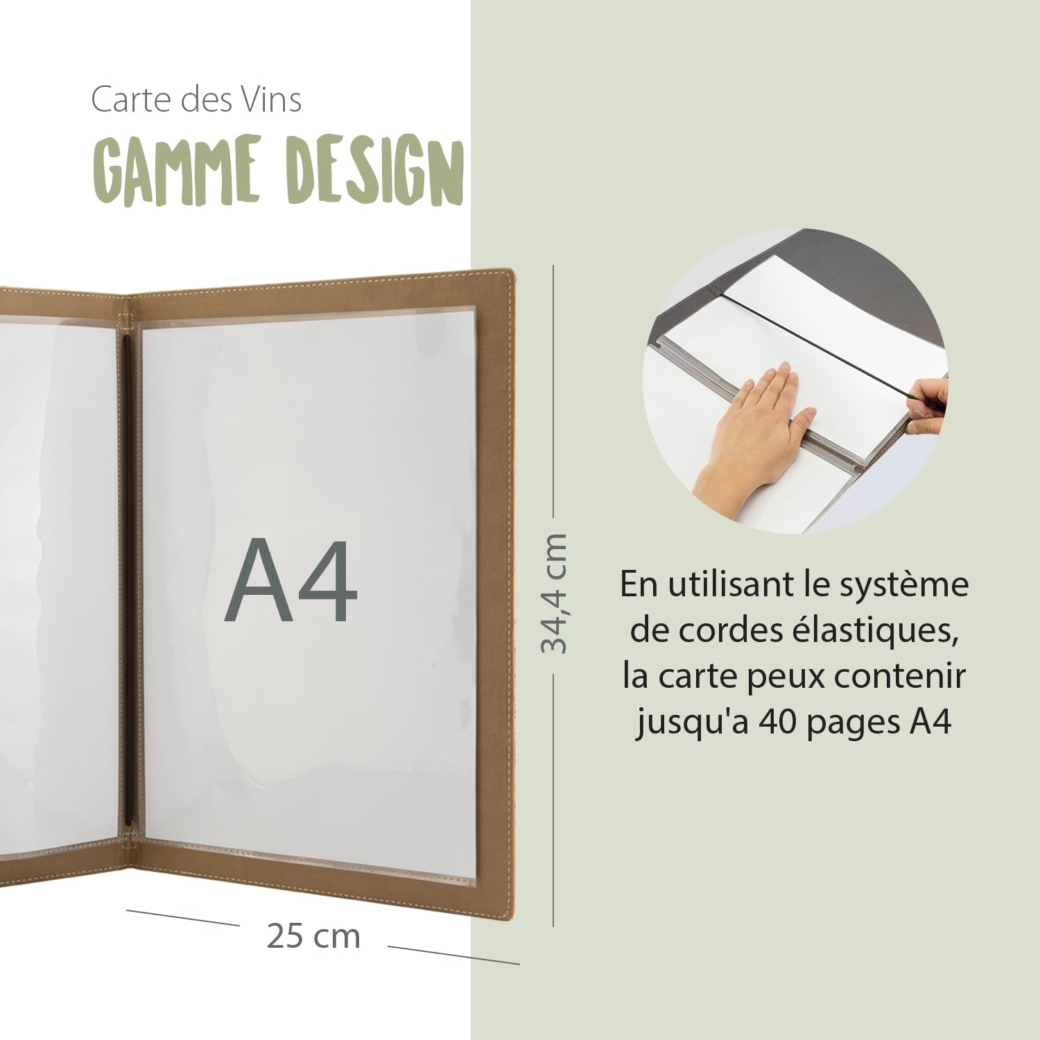 SECURIT - Box de 10 Porte-Cartes des Vins Design - Format A4 - Liège