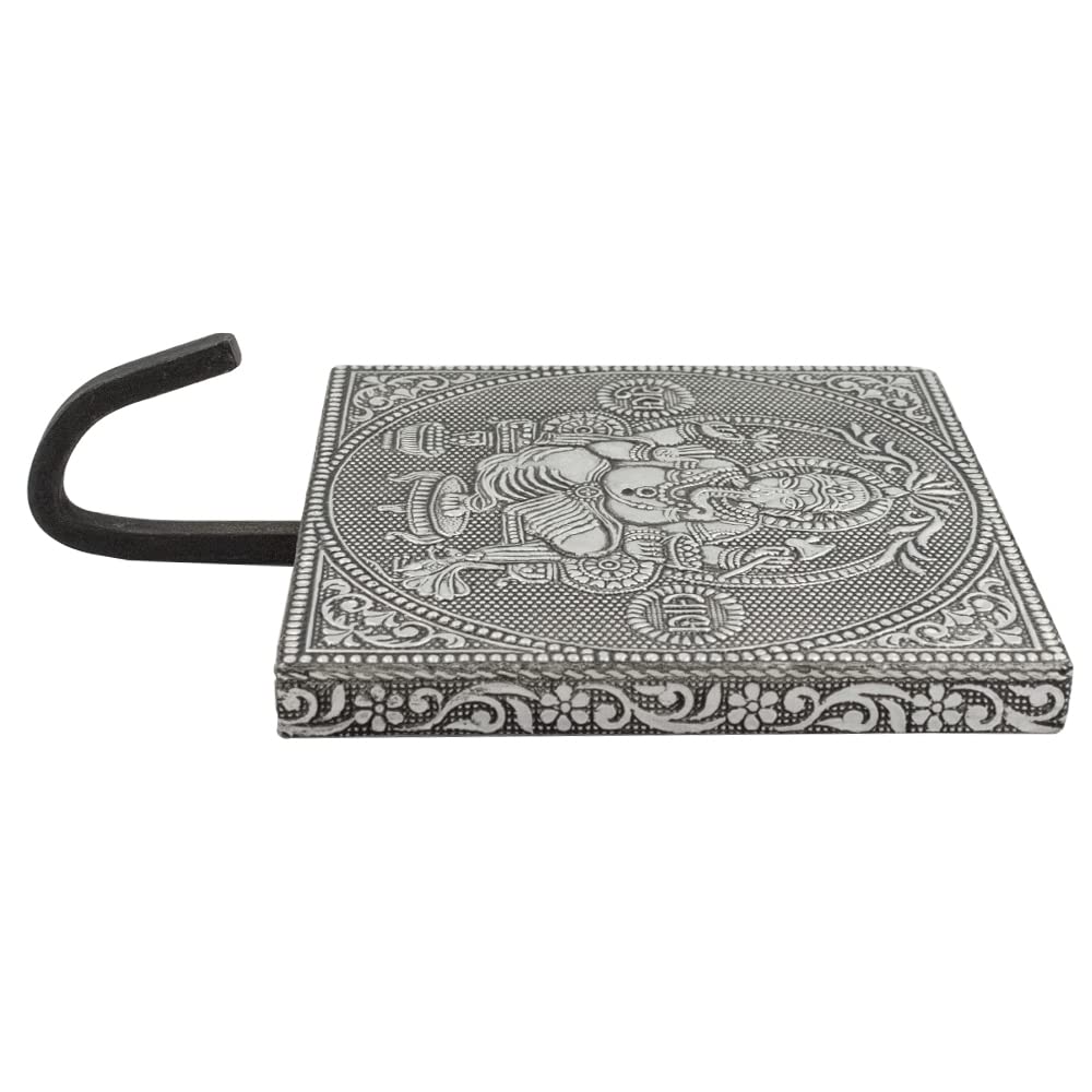 Amazon.co.jp: シルバートーンウォールフック | 座っているガネーシャ