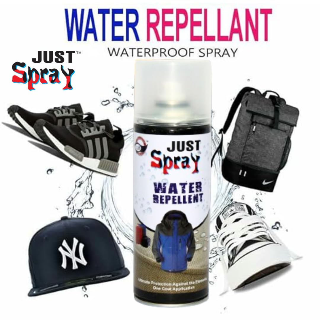 just spray Fabric Water Shield Water Repellent Fabric Protector Protects Tarps, Boots, Apparel Waterproof Coating For Cloths, Shoes, Bags, Sofa, Chairs Etc spray Paint 400 Ml Water Repllent, Clear 4