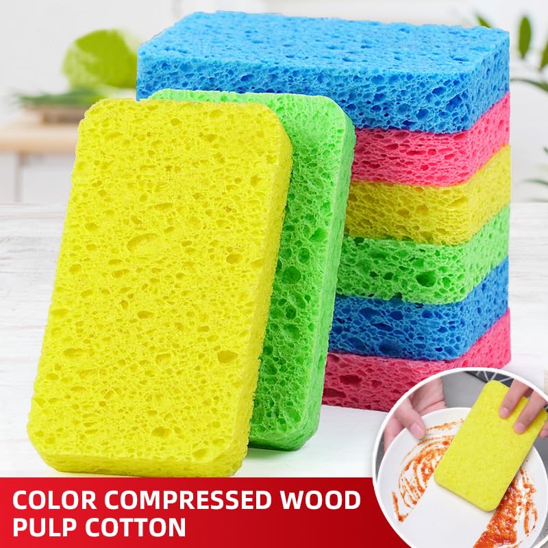 Image of 24 - Pack Non-Scratch Scrub Sponges - Sponges for Dishes and Washing Dishes, Cleaning Sponges for Kitchen Home and More（Mixted）