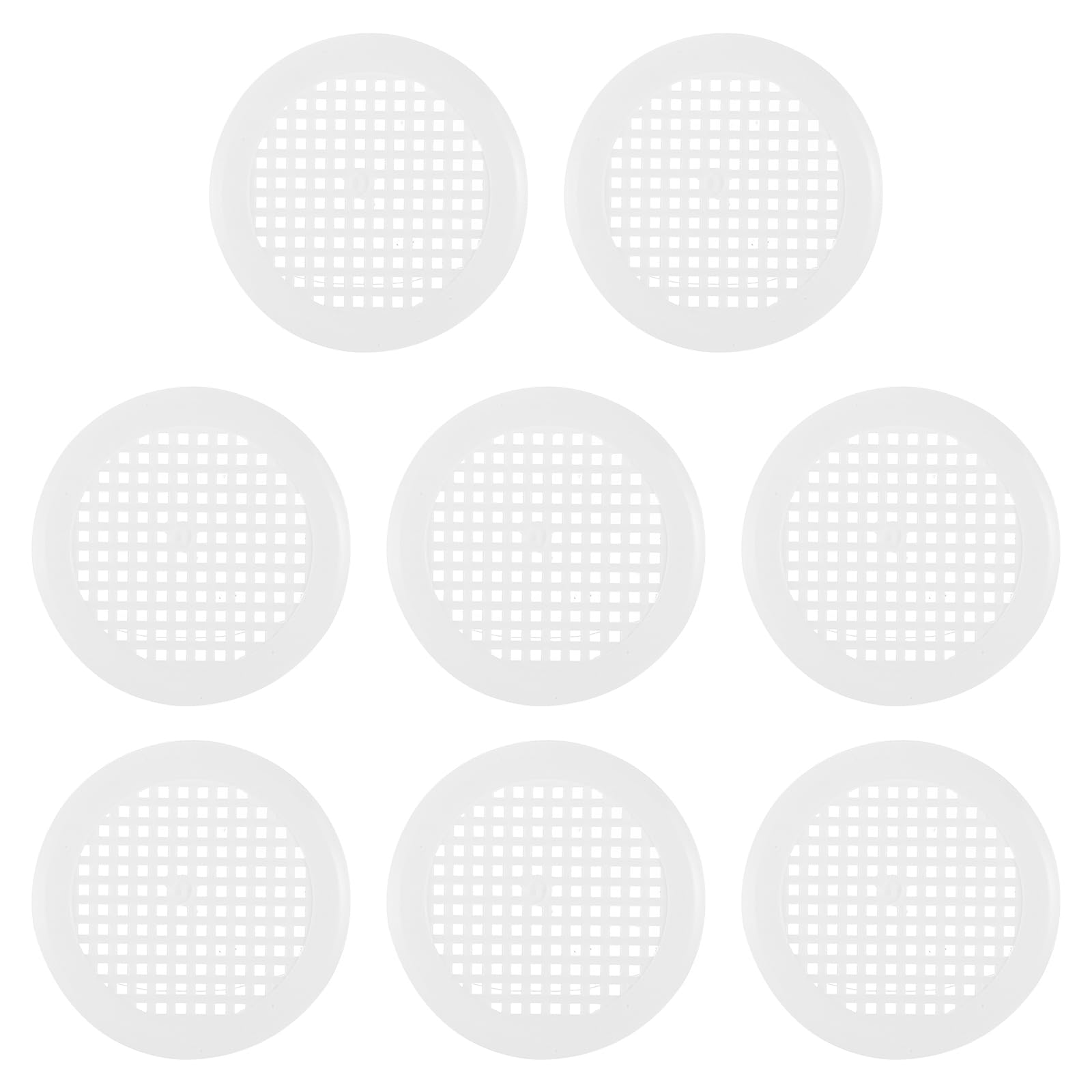 PATIKIL 2 Inch (50mm Openings) Round Air Vent Cover, 8PCS Plastic Circular Soffit Exhaust Vent Mesh Hole Ventilation Grille Cover for Bathroom Office Home Kitchen, White