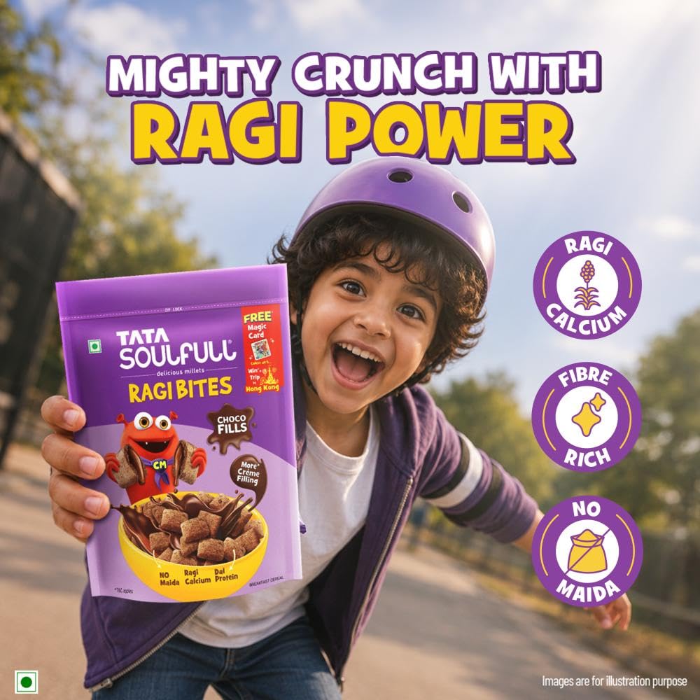Tata Soulfull Ragi Bites Chocos Fills Breakfast Cereal, No Maida, 250g 3