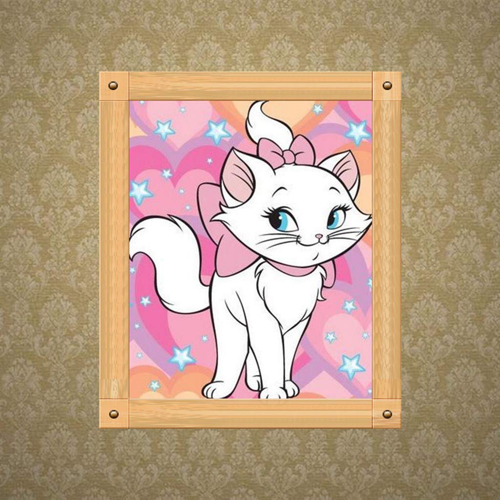 5D Diamond Painting 'Niedliche Katze' – 30x30cm DIY Diamantbild Mit Vollstrass Für Erwachsene