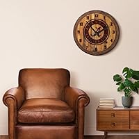Vista 212 de The Fan-Brand NCAA Oklahoma Sooners: Faux Barrel Top Wall Clock Sports Team Bar Sign Décor - Home Man Cave, Party Decoration - Made On Demand