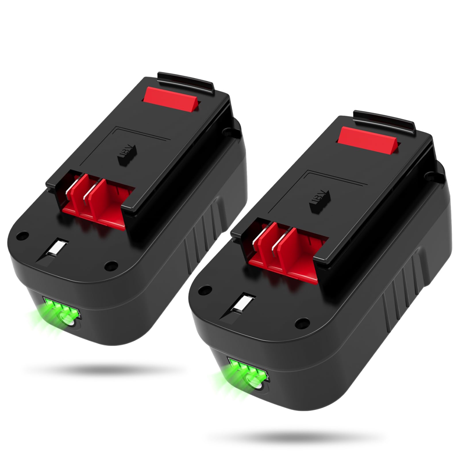 Qwenoer 2Pack 18V 6.0Ah HPB18 Lithium Battery Replacement for Black and Decker 18V Battery 244760-00 HPB18 Battery A1718 A18 A18E A18NH HPB18-OPE
