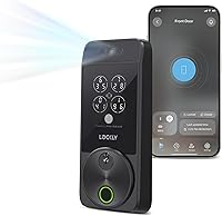 Lockly Visage Zeno Smart Deadbolt: Facial Recognition, Fingerprint Unlock, Apple Home Key, Built-in Wi-Fi, PIN Genie (Matte Black)