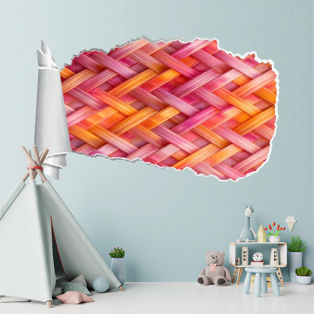 3D Wandtattoo Wanddurchbruch Wandaufkleber, Gewebte Textur Wandsticker Wanddeko Wandbilder, Farbe Wandaufkleber Für Schlafzimmer Badezimmer Flur Küche Möbel Aufkleber