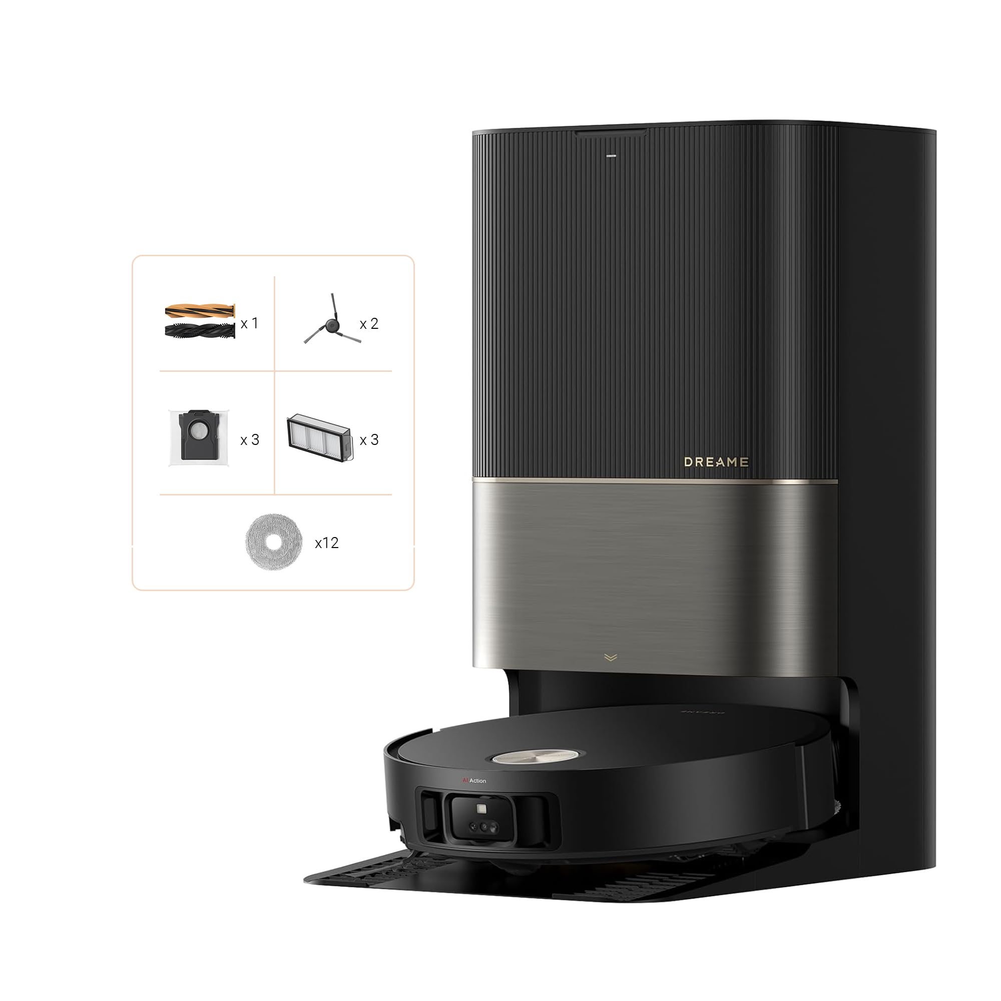 DREAME X50 Ultra Complete Robot Aspirapolvere, Sistema di Aggiramento Ostacoli AI e Navigazione a 360°, Aspirazione Fino a 20.000 Pa, Pulizia Profonda da Bordo a Bordo, Spazzola Districante