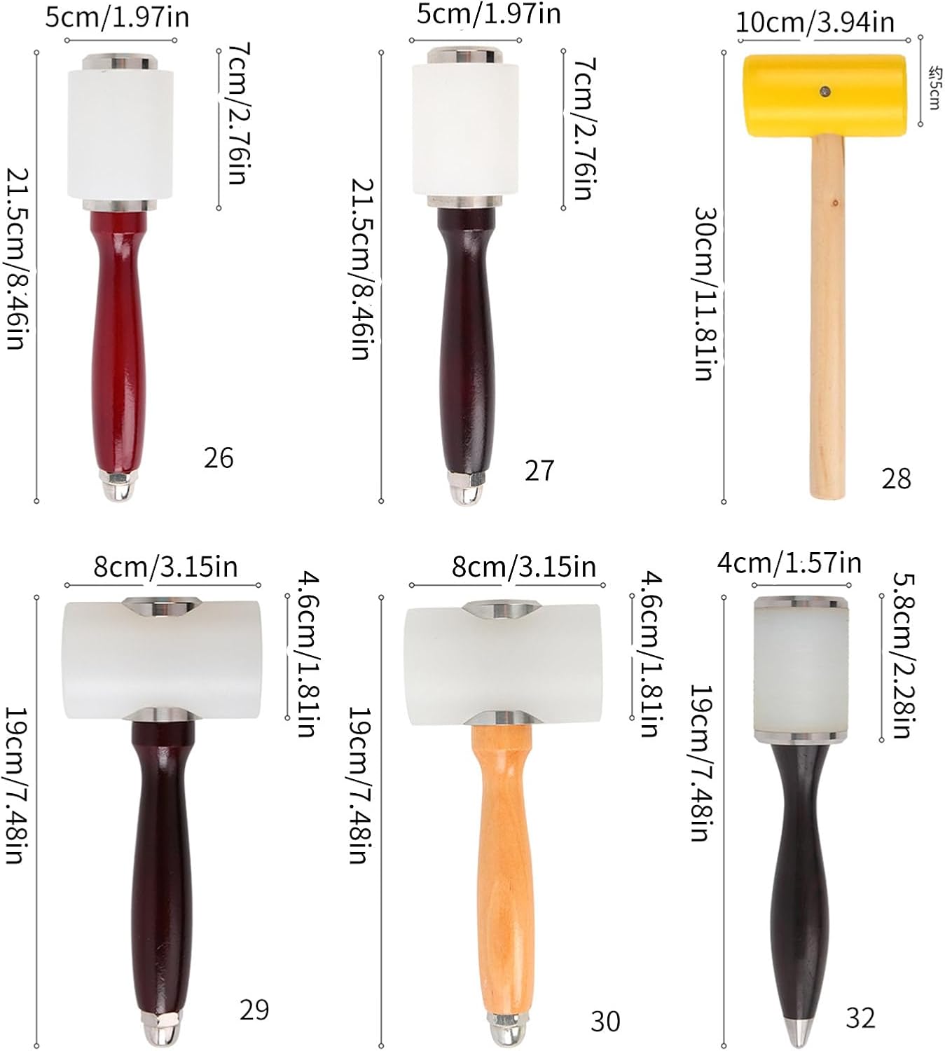 レザーナイロンカービングハンマーレザークラフト 木製メタルハンドル付き クラブカウハイドツールのスタンピング用