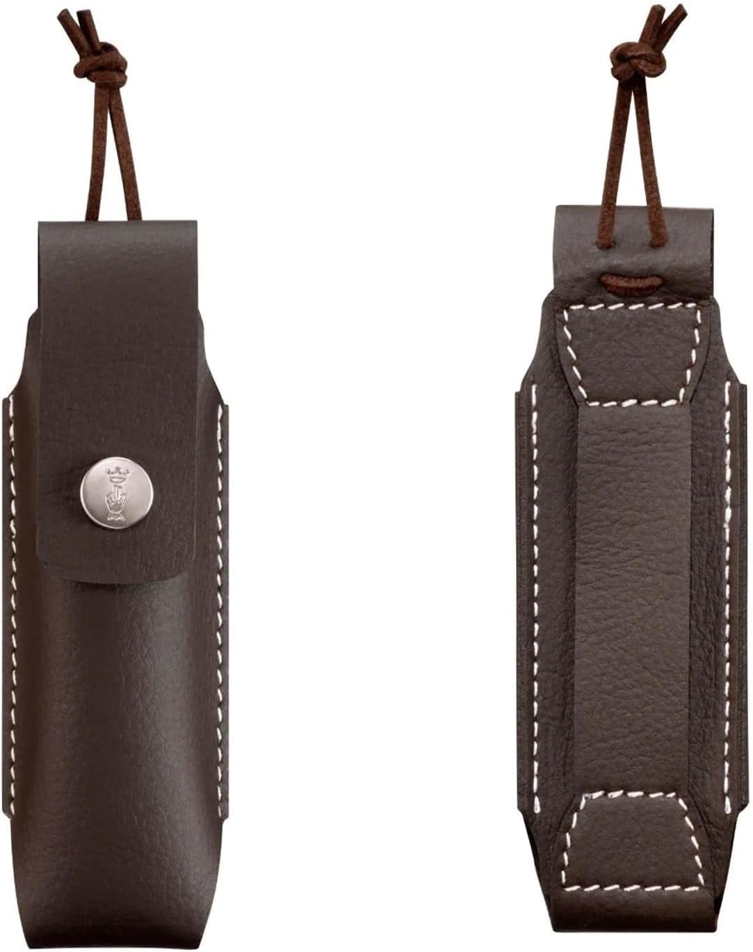 OPINEL No. 08 Taschenmesser Geschenk-Set – Olivenholz Griff mit Gravur + Kunstleder-Etui – Personalisiertes Klappmesser für Outdoor
