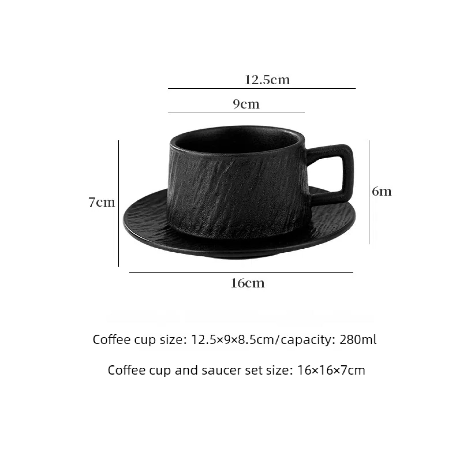 Juego de Taza y platillo de cerámica Minimalista de Lujo de 280 ml – Tazas Premium Europeas para Latte/Cappuccino | Apto para Uso doméstico y de Oficina (Taza a Rayas B)