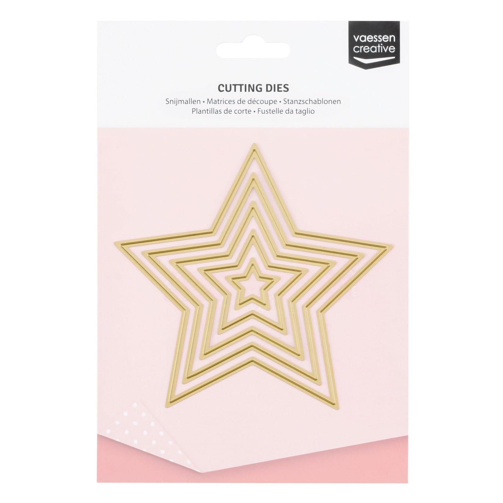 Vaessen Creative "Stars Shape Cutting Dies, Steel, Black, 11.5x11.5x0.1 cm