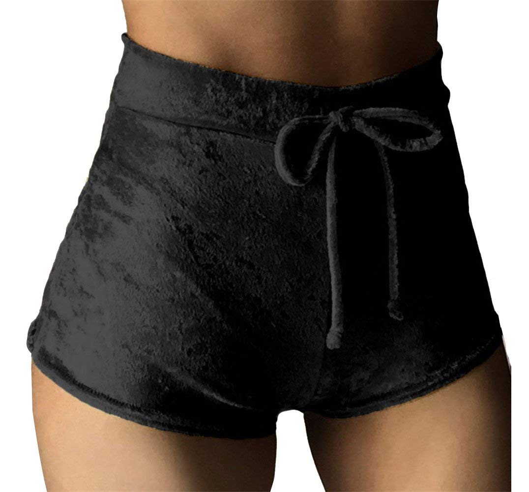 Ladies Short Pant Leisure with Short Pants Drawstring Print Summer Festive Clothing Swim Trunks Fashion Women Hot Pants Swim Shorts Beach Pants Beach Summer Schwarz, Size : S