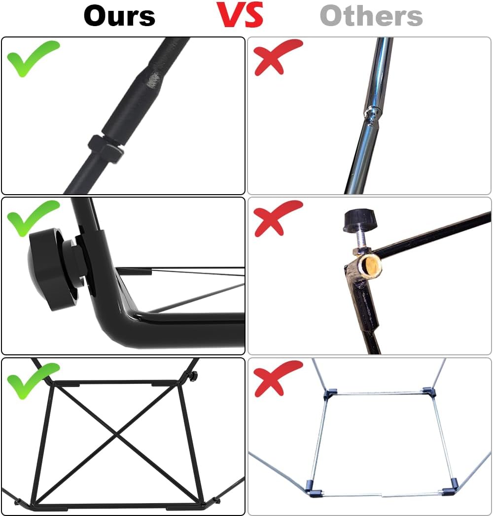 Artigarden Garden Trash Bag Holder - Outdoor Leaf Bag Support Stand Multi-Use Metal Garbage Bag Holder Frame Holds 30-45 Gallons Bag for Camping Leaves Gardening Parties Yard Weeding (Black)