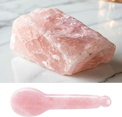 Miniatura 5 de Herramientas de masaje de raspado de Gua Sha de cuarzo rosa,Masaje Varita Acupuntura Terapia Stick Point Tratamiento