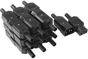 IEC 3-Pin AC Power Cord Extension Adapter with C14 Male and C13 Female Connectors
